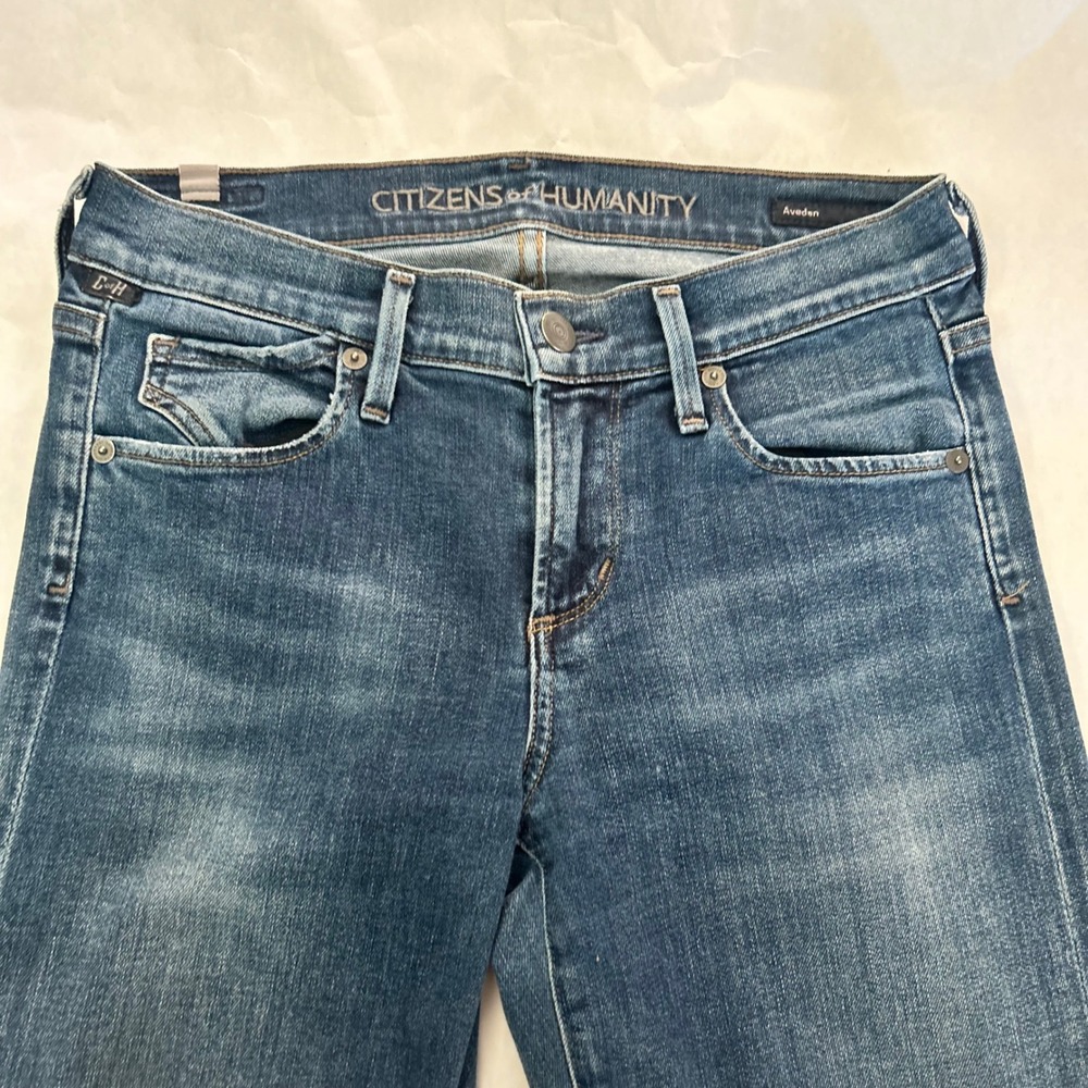 Citizens of Humanity Avedon Skinny Jeans Womens Size 26 Blue Denim Whiskering‎